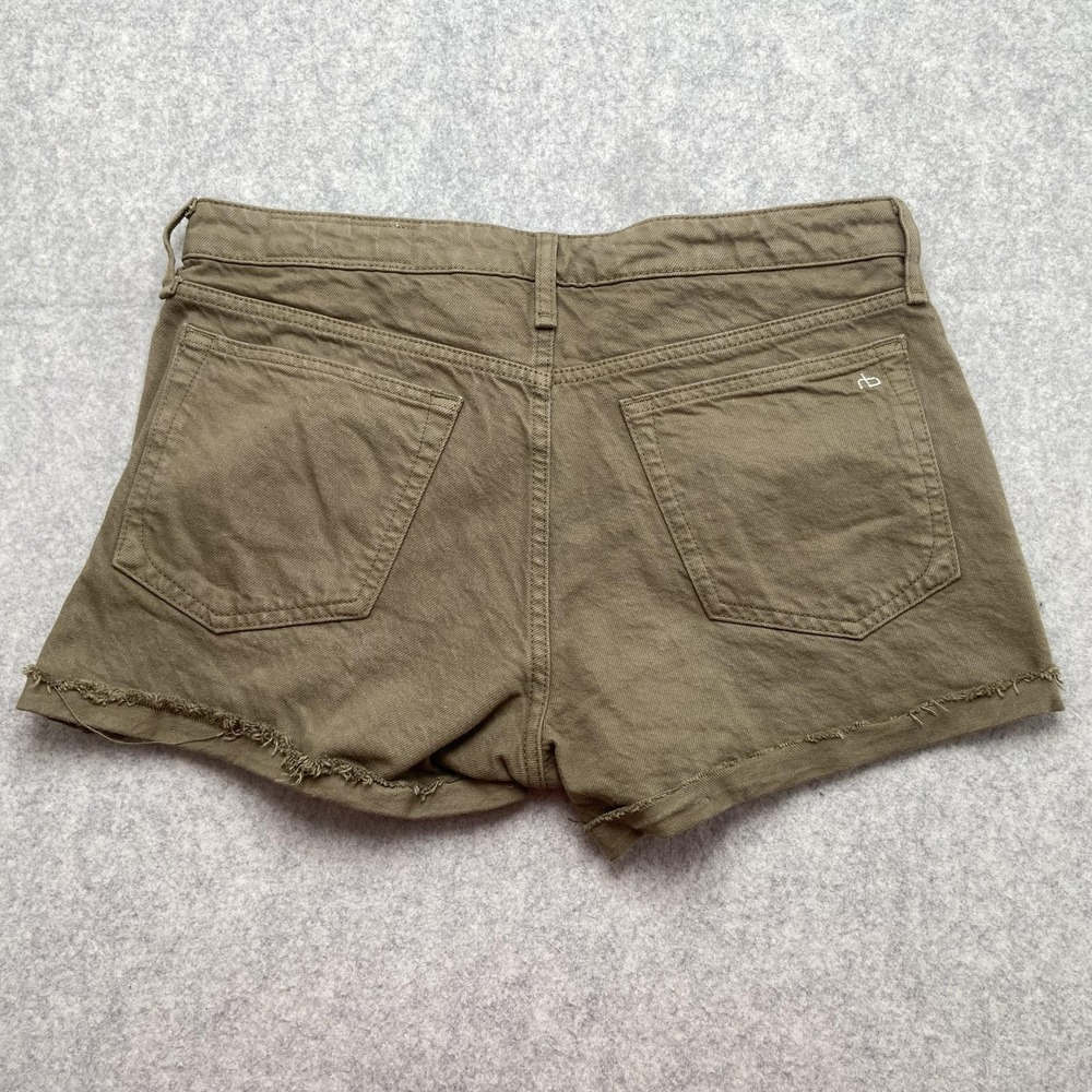Rag & Bone Jean Shorts Womens 28 (32x2) Light Olive Green Cutoff Frayed - Picture 2 of 16